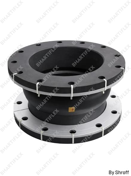 Rubber expansion bellows with flange connections